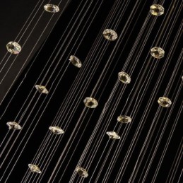 Lustre en cristal contemporain élégant pour escalier duplex