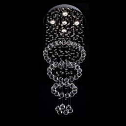 Lustre en cristal contemporain élégant pour escalier duplex