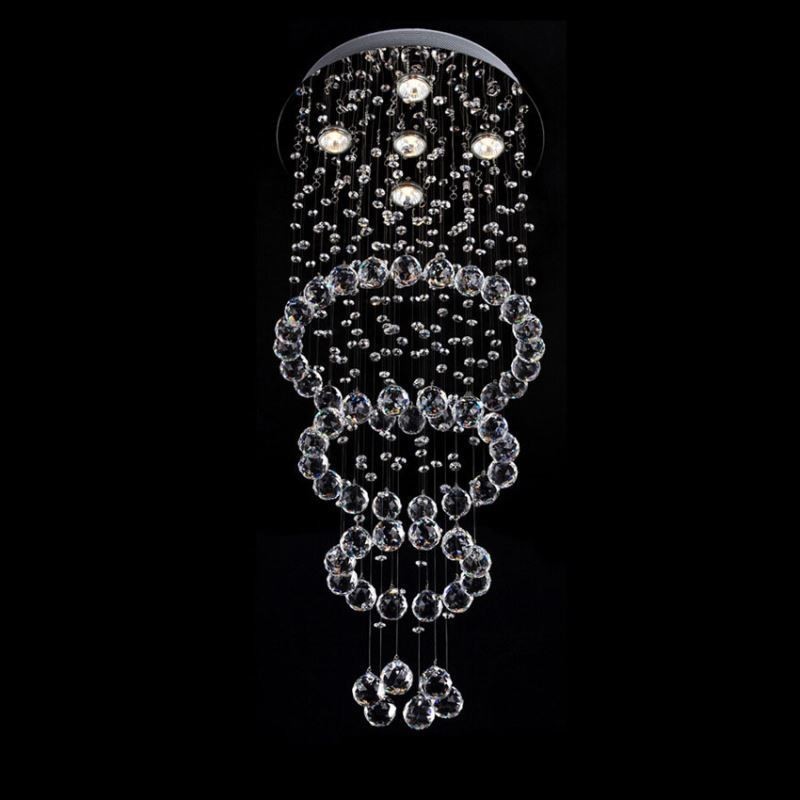 Lustre en cristal contemporain élégant pour escalier duplex