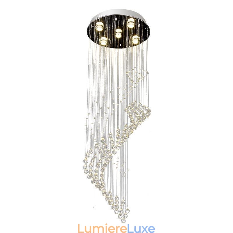 Lustre en cristal élégant avec plafonnier en forme de goutte d'eau pour le hall d'entrée