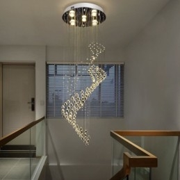 Lustre en cristal élégant avec plafonnier en forme de goutte d'eau pour le hall d'entrée