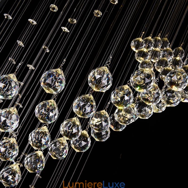 Lustre en cristal élégant avec plafonnier en forme de goutte d'eau pour le hall d'entrée