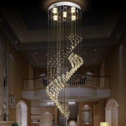 Lustre en cristal élégant avec plafonnier en forme de goutte d'eau pour le hall d'entrée