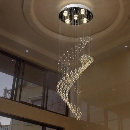 Lustre en cristal élégant avec plafonnier en forme de goutte d'eau pour le hall d'entrée