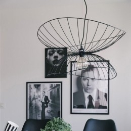 Lustre moderne à chapeau, décoration minimaliste, suspension à 1 lumière