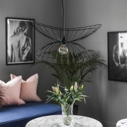 Lustre moderne à chapeau, décoration minimaliste, suspension à 1 lumière