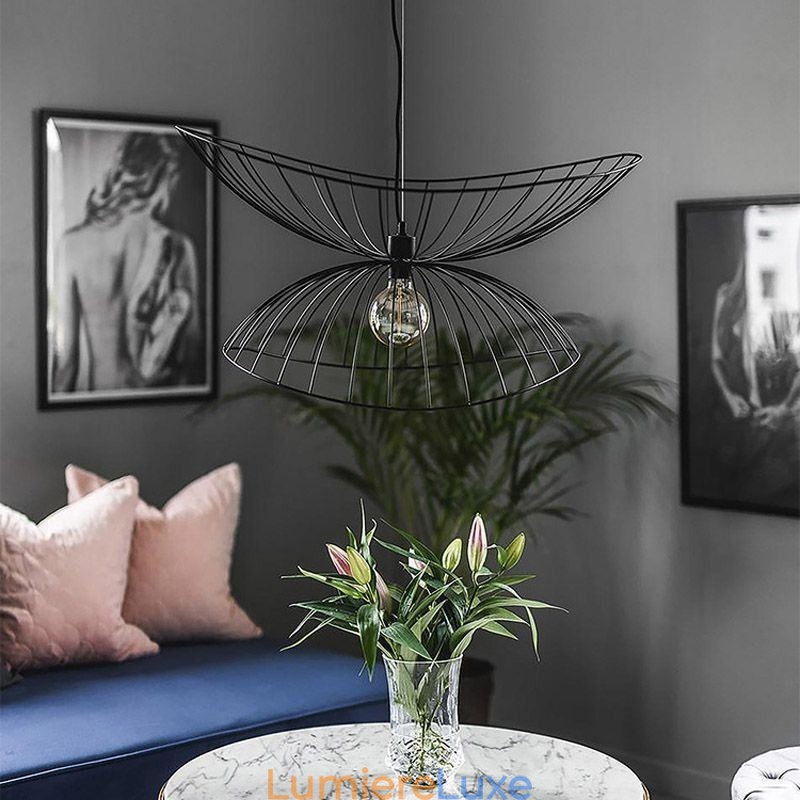 Lustre moderne à chapeau, décoration minimaliste, suspension à 1 lumière