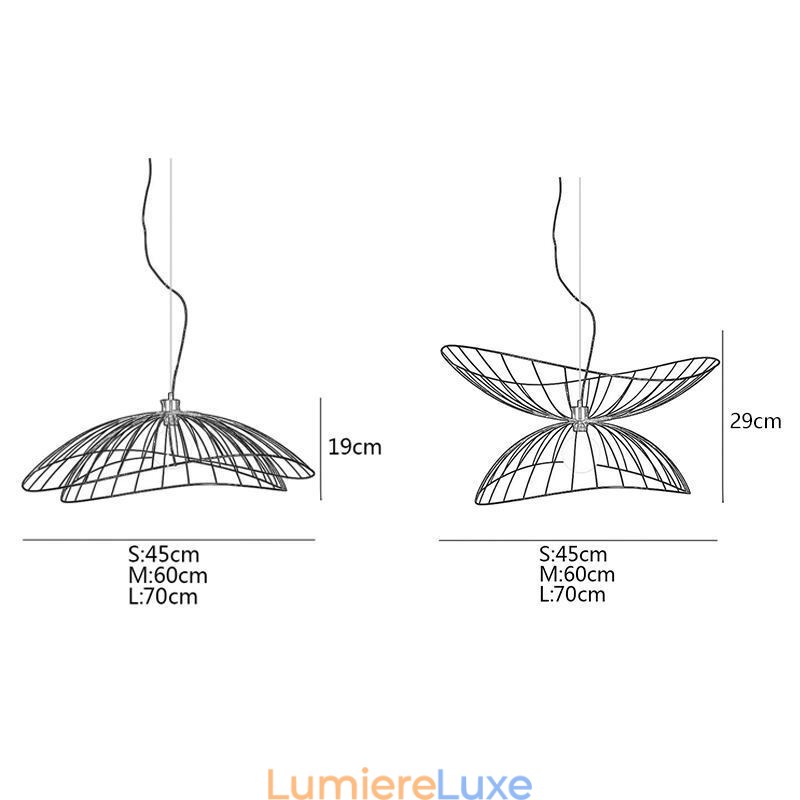 Lustre moderne à chapeau, décoration minimaliste, suspension à 1 lumière