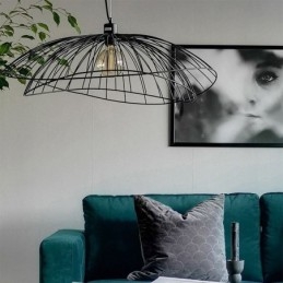 Lustre moderne à chapeau, décoration minimaliste, suspension à 1 lumière