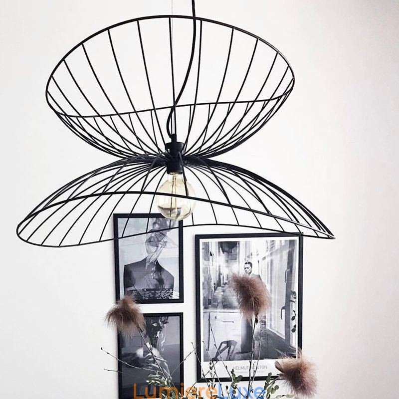 Lustre moderne à chapeau, décoration minimaliste, suspension à 1 lumière