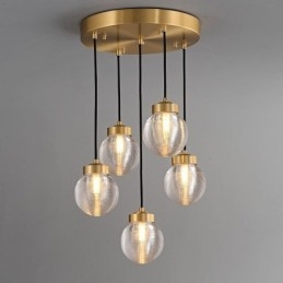 Suspension américaine en forme de grappe, plafonnier luxueux en forme de boule de verre
