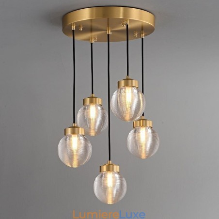 Suspension américaine en forme de grappe, plafonnier luxueux en forme de boule de verre Suspension américaine en forme de grappe, plafonnier luxueux en forme de boule de verre