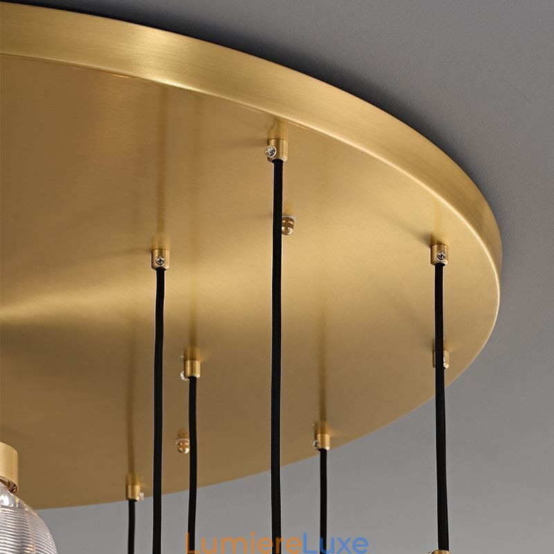 Suspension américaine en forme de grappe, plafonnier luxueux en forme de boule de verre