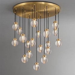 Suspension américaine en forme de grappe, plafonnier luxueux en forme de boule de verre