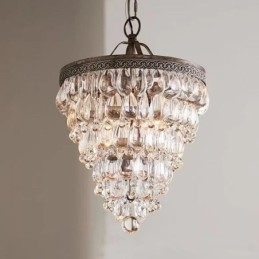 Plafonnier rond en cristal américain de style rétro