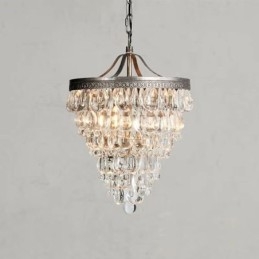 Plafonnier rond en cristal américain de style rétro