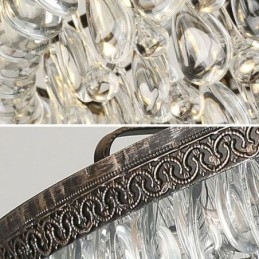 Plafonnier rond en cristal américain de style rétro