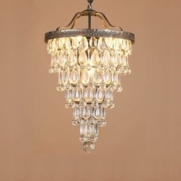 Plafonnier rond en cristal américain de style rétro