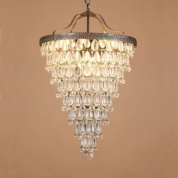 Plafonnier rond en cristal américain de style rétro