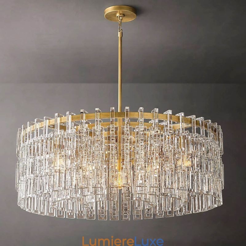 Plafonnier américain de luxe en cristal, 60 cm