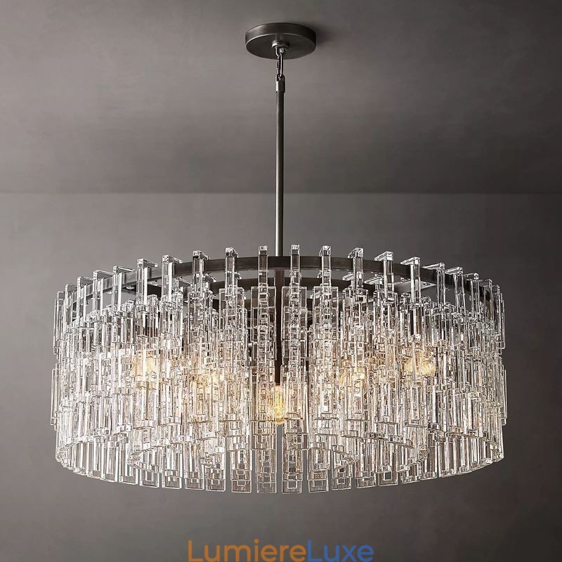 Plafonnier américain de luxe en cristal, 60 cm