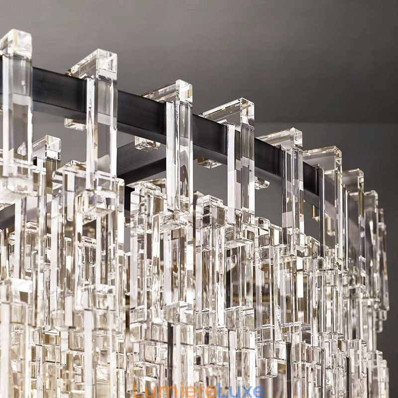 Plafonnier américain de luxe en cristal, 60 cm