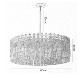 Plafonnier américain de luxe en cristal, 60 cm
