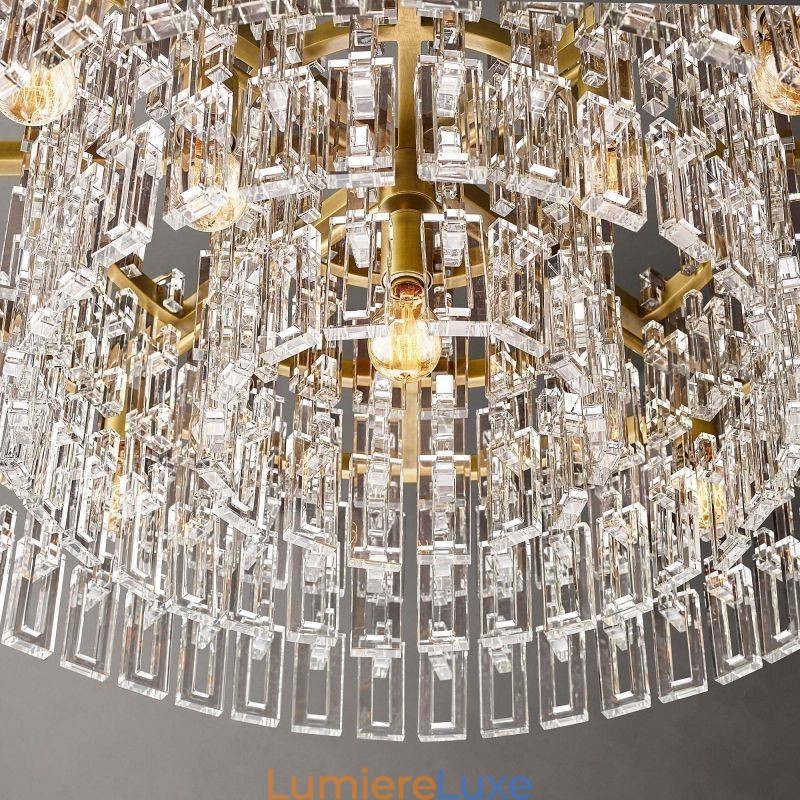Plafonnier américain de luxe en cristal, 60 cm