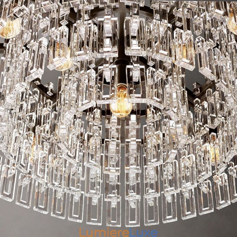 Plafonnier américain de luxe en cristal, 60 cm