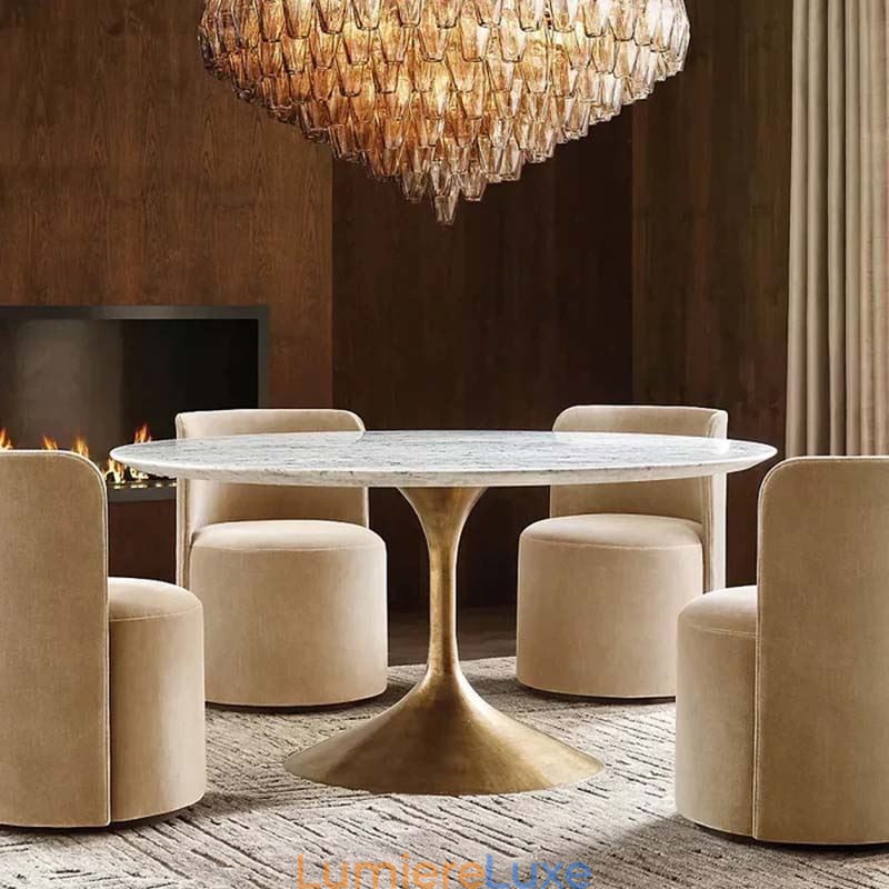 Suspension américaine en verre ambré transparent 90 cm 14 lumières