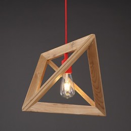 Lustre en bois nordique pour café, vêtements, lustre décoratif rétro créatif en chêne