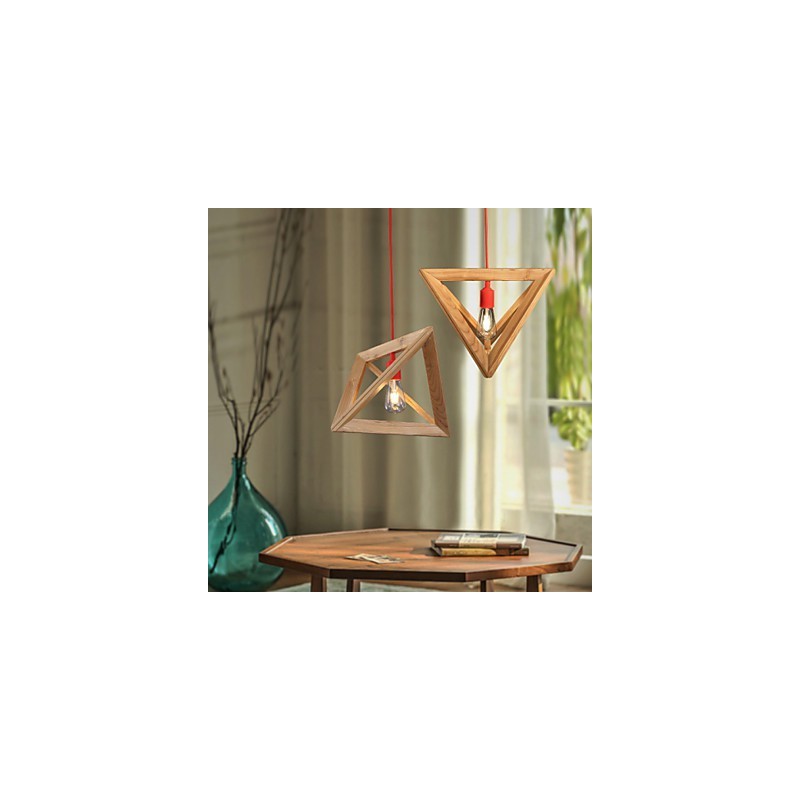 Lustre en bois nordique pour café, vêtements, lustre décoratif rétro créatif en chêne