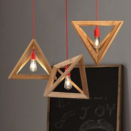 Lustre en bois nordique pour café, vêtements, lustre décoratif rétro créatif en chêne