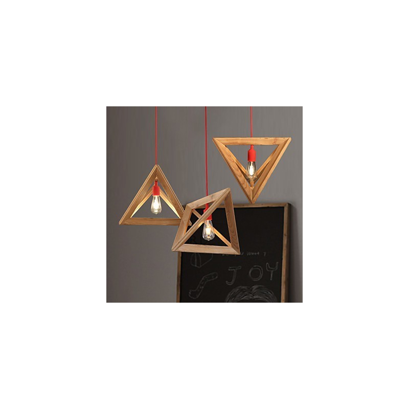Lustre en bois nordique pour café, vêtements, lustre décoratif rétro créatif en chêne