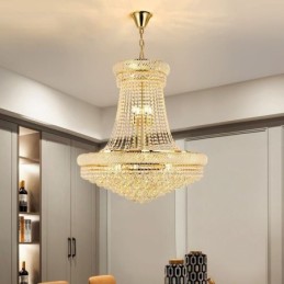 Suspension en cristal, plafonnier décoratif duplex moderne