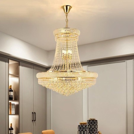 Suspension en cristal, plafonnier décoratif duplex moderne Suspension en cristal, plafonnier décoratif duplex moderne