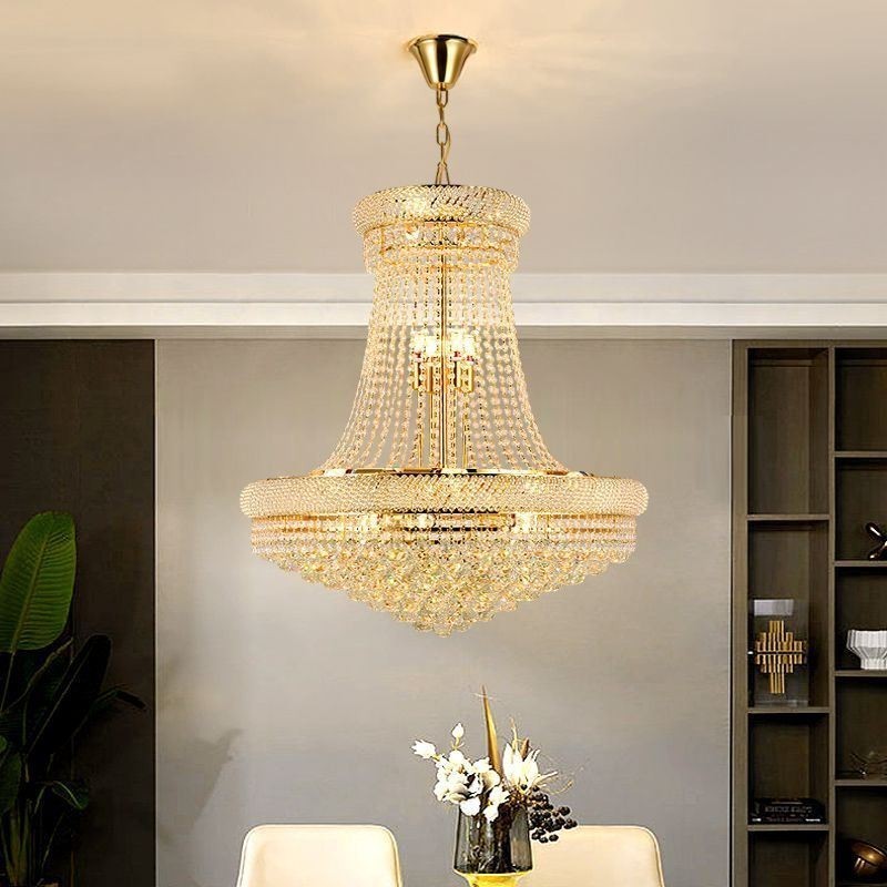 Suspension en cristal, plafonnier décoratif duplex moderne