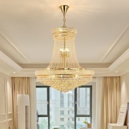 Suspension en cristal, plafonnier décoratif duplex moderne