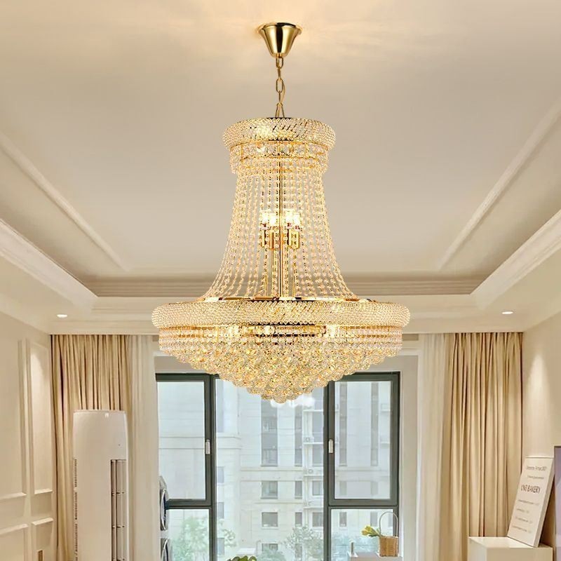 Suspension en cristal, plafonnier décoratif duplex moderne