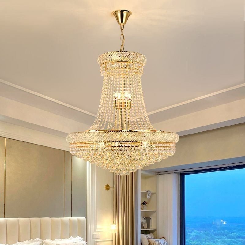Suspension en cristal, plafonnier décoratif duplex moderne