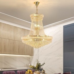 Suspension en cristal, plafonnier décoratif duplex moderne