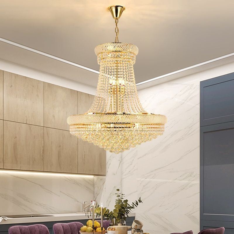 Suspension en cristal, plafonnier décoratif duplex moderne