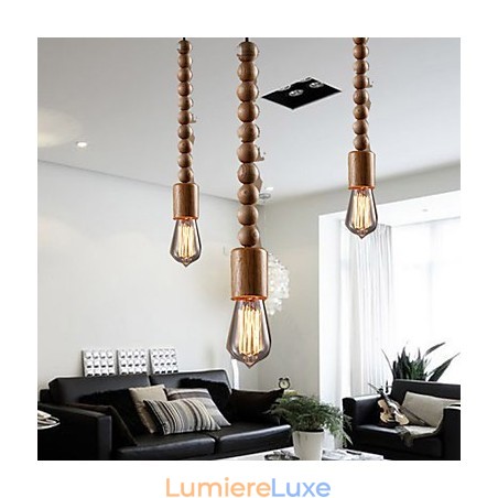 Lustre Mini Style Traditionnel Classique Bois Bambou Lustre Mini Style Traditionnel Classique Bois Bambou