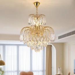 Suspension en cristal Plafonnier décoratif contemporain duplex