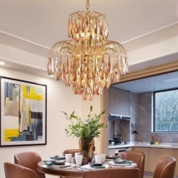 Suspension en cristal Plafonnier décoratif contemporain duplex