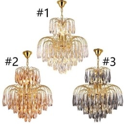 Suspension en cristal Plafonnier décoratif contemporain duplex