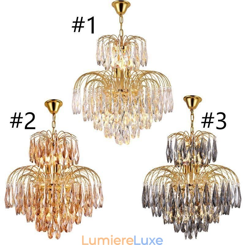 Suspension en cristal Plafonnier décoratif contemporain duplex