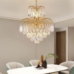 Suspension en cristal Plafonnier décoratif contemporain duplex