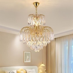 Suspension en cristal Plafonnier décoratif contemporain duplex