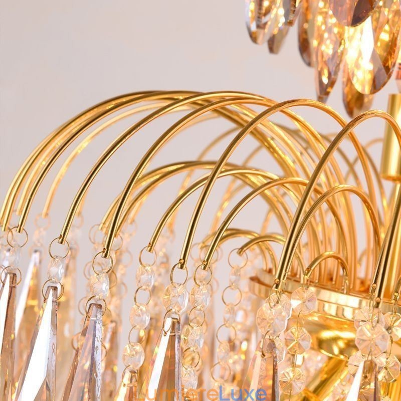 Suspension en cristal Plafonnier décoratif contemporain duplex